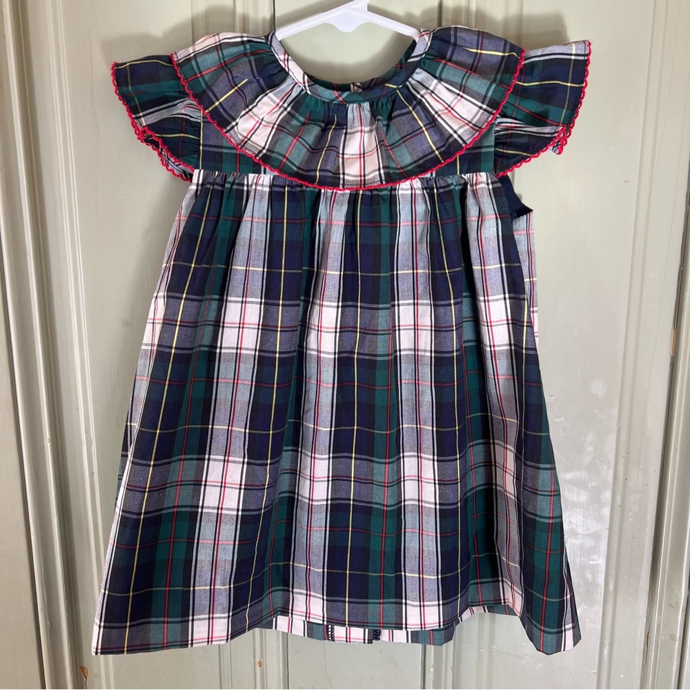 TBBC Plaid Ruffle Collared and Sleeve Dress 18-24 mths
